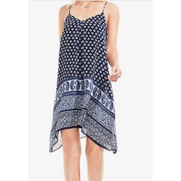 Two by Vince Camuto Blue Paisely Print Midi Slip Dress       Size: S - Picture 1 of 6